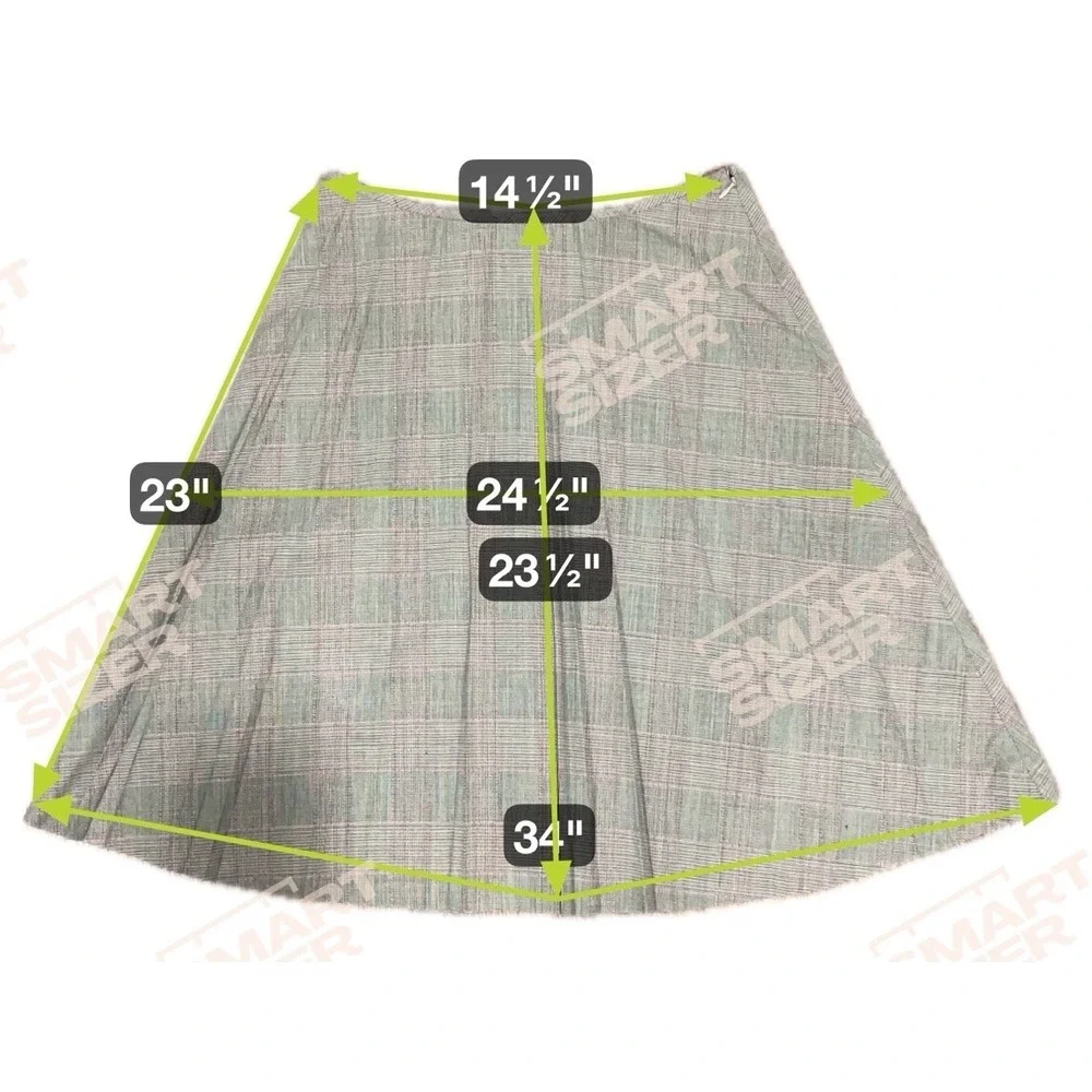 Plaid Pleated Plaid‎ Midi Skirt Size 10 Light Brown Pink A Line Wool Blend - Picture 12 of 12